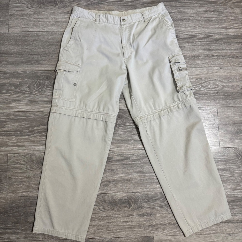Columbia Sportswear Vertex‎ Convertible Cargo Pants Zip Off Khaki Mens Size L